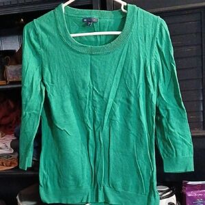 GAP Vibrant Green Scoop Neck Sweater